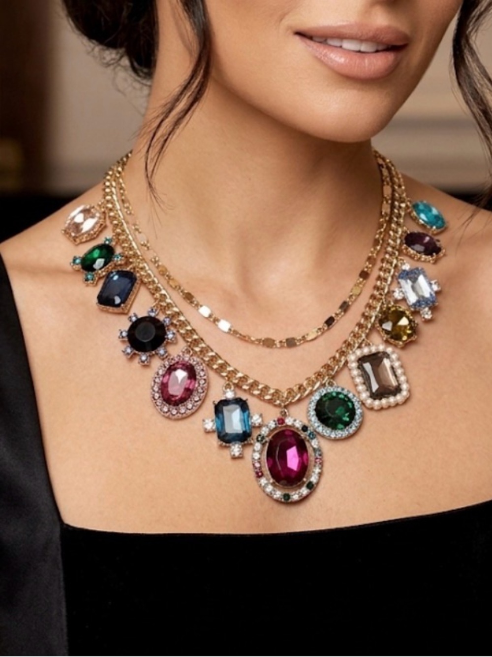 NWT ⚜️❤️⚜️ House of Harlow 1960 Colourful Crystal Choker Necklace